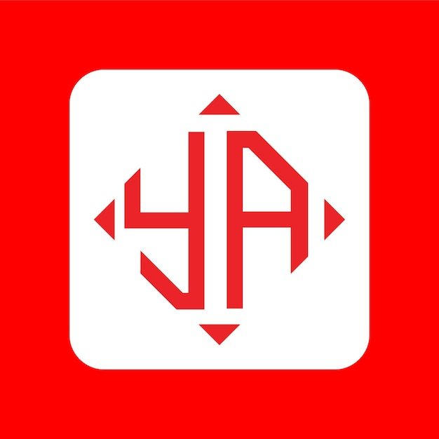 Diseños de logotipo YA monograma inicial simple y creativo
