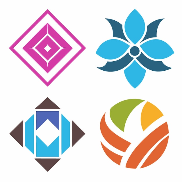 Diseños de logotipos abstractos y coloridos