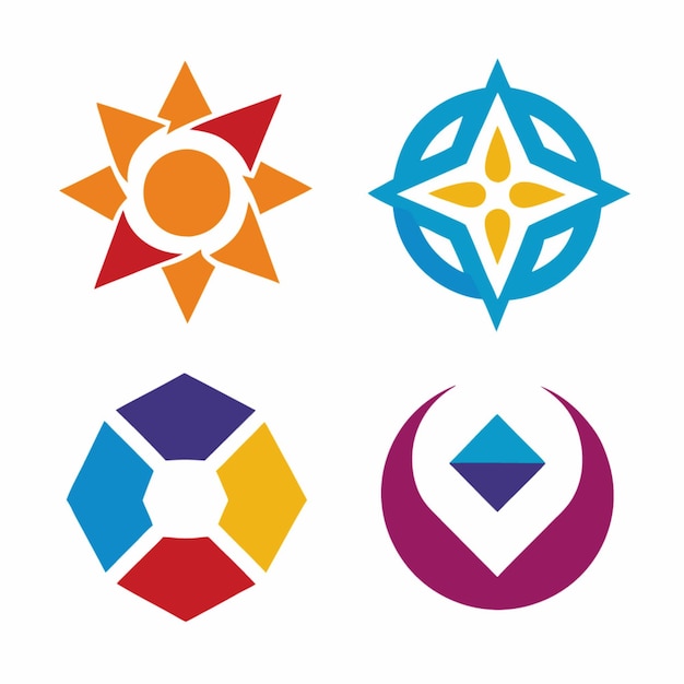 Diseños de logotipos abstractos y coloridos