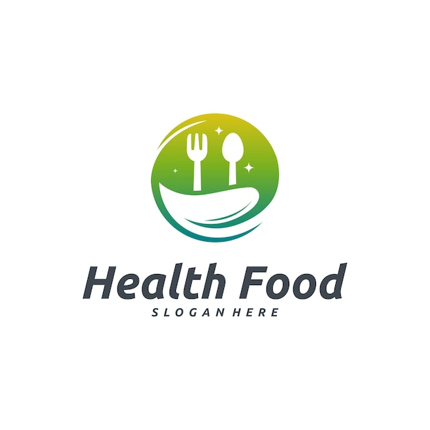 Diseños de logotipos de alimentos saludables vector de concepto Plantilla de logotipo de alimentos naturales