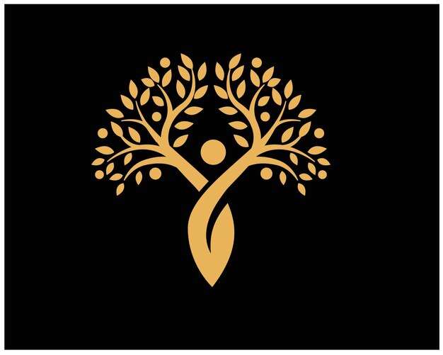 Diseños de logotipos de árboles de meditación para servicios médicos tradicionales y consultas.