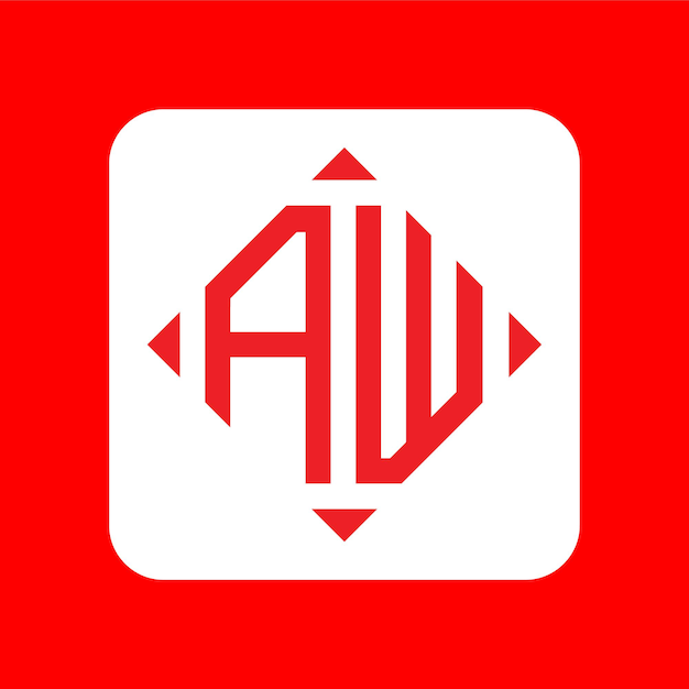 Diseños de logotipos AW con monograma inicial simple y creativo