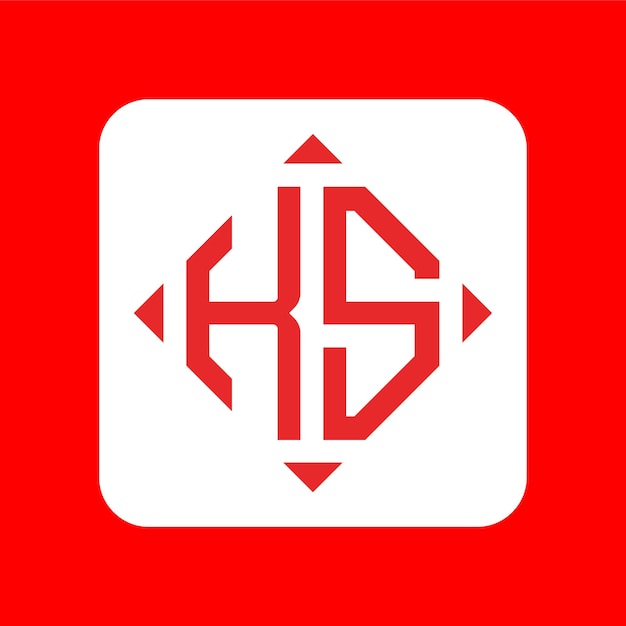 Diseños de logotipos creativos sencillos de monograma inicial KS