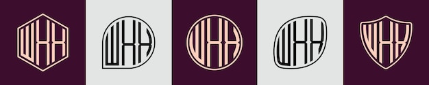 Diseños de logotipos creativos sencillos de monograma inicial WXX