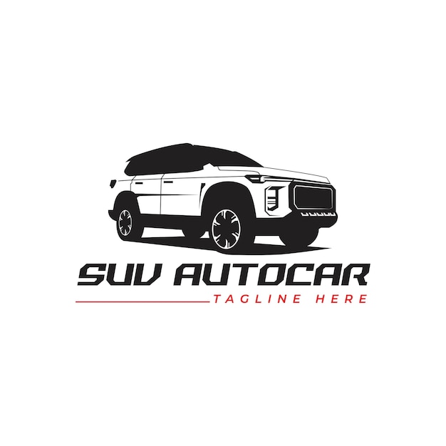 Diseños de logotipos de cuidado automático de automóviles SUV, logotipo retro vintage para plantilla de modificación de automóviles o automóviles