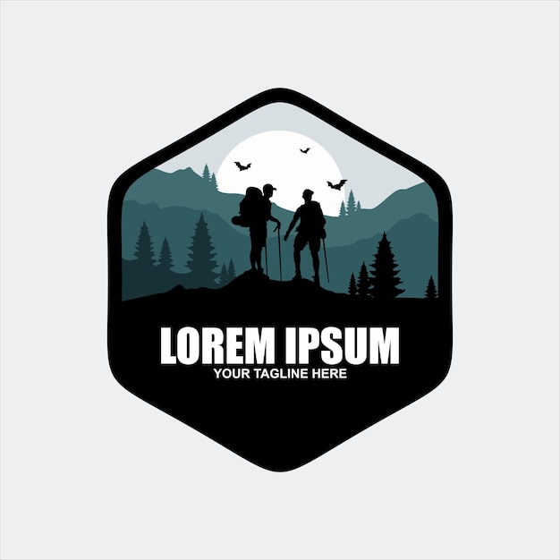 Diseños de logotipos de expedición al aire libre Plantilla de logotipo de expedición de senderismo