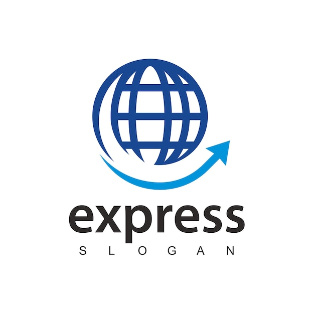 Diseños de logotipos expresos vector transporte logística entrega y servicio de envío