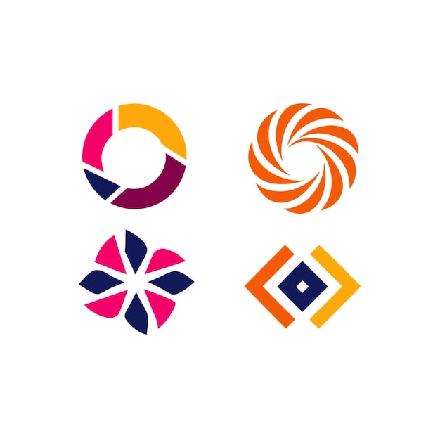 Diseños de logotipos geométricos abstractos