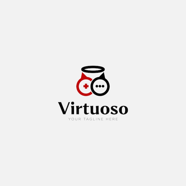 Diseños de logotipos de juegos virtuosos y logotipos de ángeles.