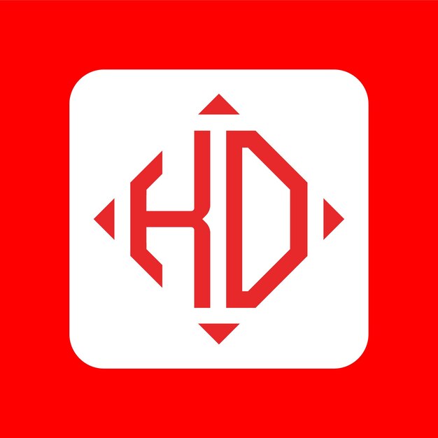 Diseños de logotipos de KD con monogramas iniciales creativos y simples