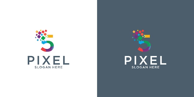 Diseños de logotipos de letra 5 píxeles