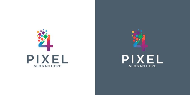 Vector diseños de logotipos de letras 4 píxeles