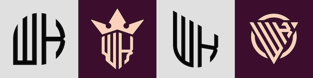 Diseños de logotipos de letras iniciales W creativas y simples