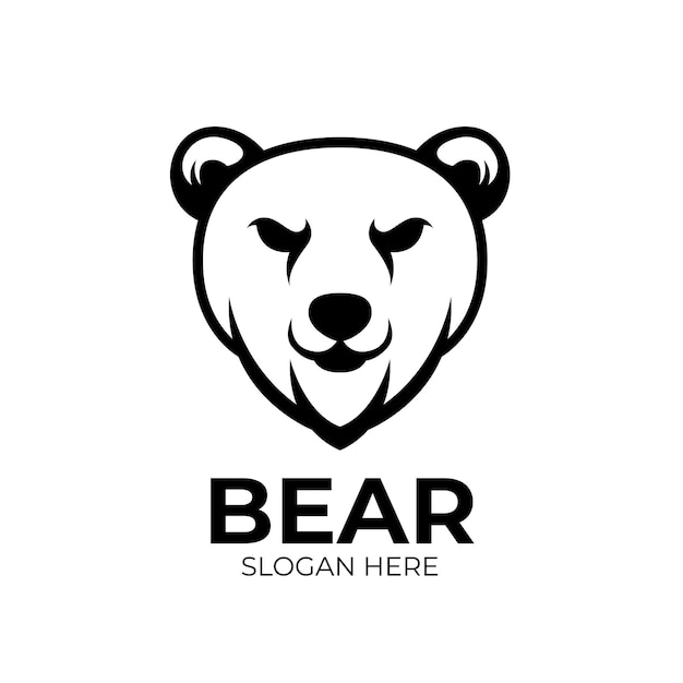 Diseños de logotipos de mascotas bear creatives negros