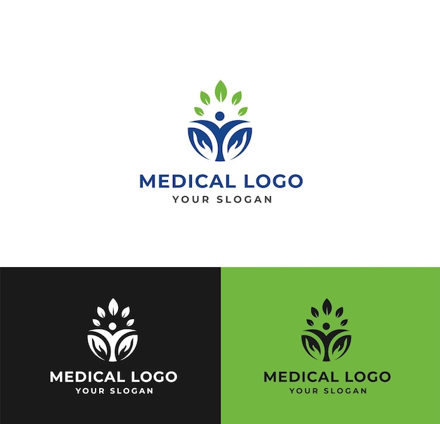 Vector diseños de logotipos médicos y de rehabilitación.