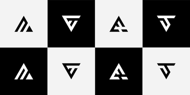 Diseños de logotipos de monogramas triangulares