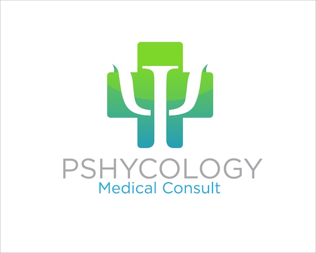 diseños de logotipos de salud cruzada con psicología para el servicio médico
