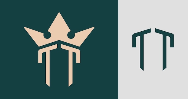 Diseños de logotipos TT de letras iniciales creativas