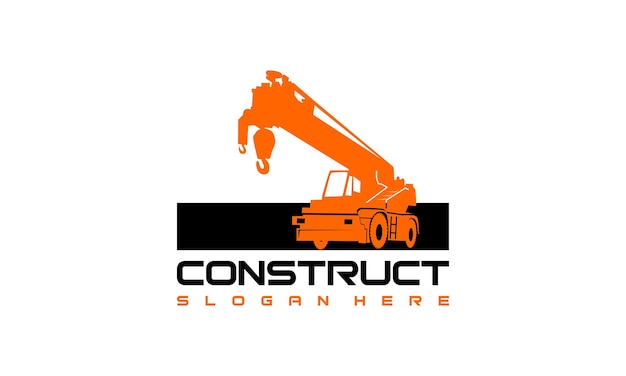 Diseños de logotipos de vehículos de construcción vector Logotipo de camiones de grúas