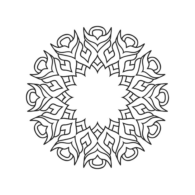 Diseños de mandalas de flores en blanco y negro Nueva ilustración vectorial de arte de mandalas