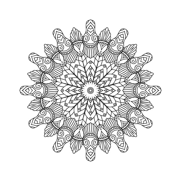 Diseños de mandalas de flores en blanco y negro Nueva ilustración vectorial de arte de mandalas