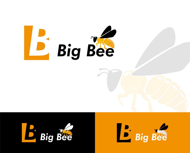 Diseños minimalistas para los logotipos de las abejas de miel