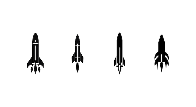 Vector diseños de misiles vectores de potencia de fuego futuristas