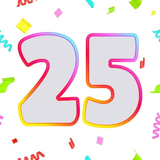 Diseños de números de aniversario festivos con confeti