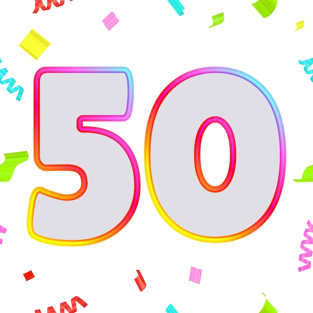 Diseños de números de aniversario festivos con confeti