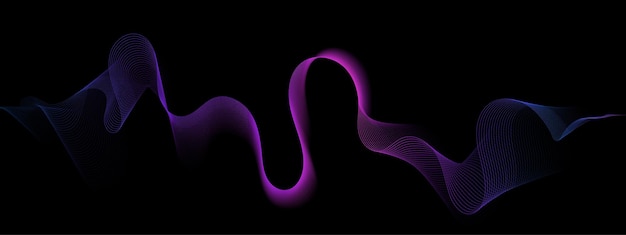 diseños de ondas coloridas abstractas con fondo negro