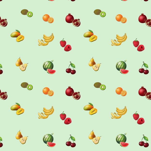 Diseños de patrones de frutas vibrantes perfectos para decoración de artesanías y proyectos de arte digital