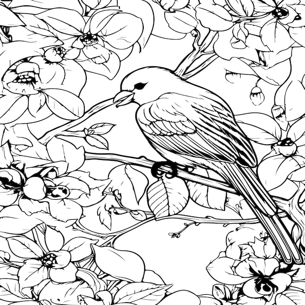 Diseños de patrones de tela tradicional japonesa. Aves.
