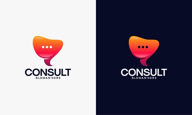 Diseños de plantilla de logotipo de agencia de consultoría de degradado moderno, plantilla de logotipo de consulta elegante simple