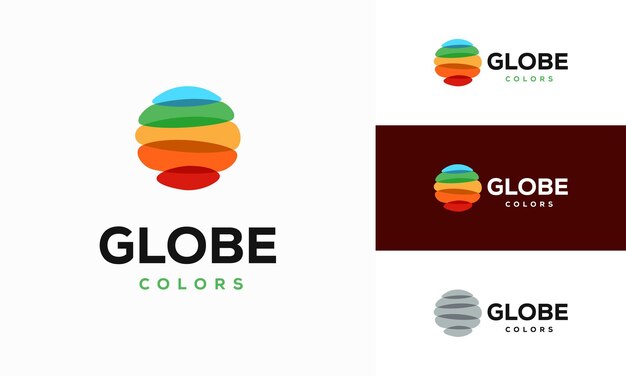 Diseños de plantilla de logotipo de círculo colorido moderno ilustración vectorial Logotipo de bola de globo colorido