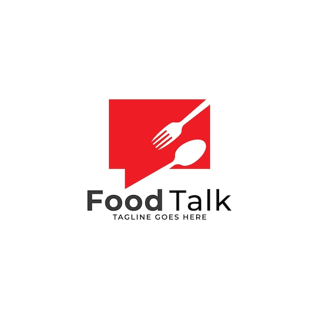 Diseños de plantilla de logotipo de conversación de alimentos ilustración vectorial Logotipo de discusión de alimentos Logotipo de foro de alimentos
