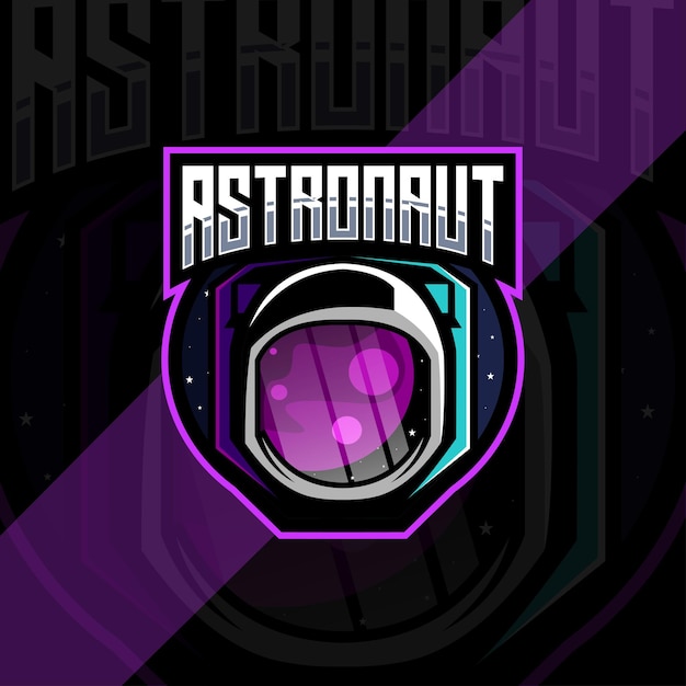 Diseños de plantillas de logotipo de mascota de astronauta esport