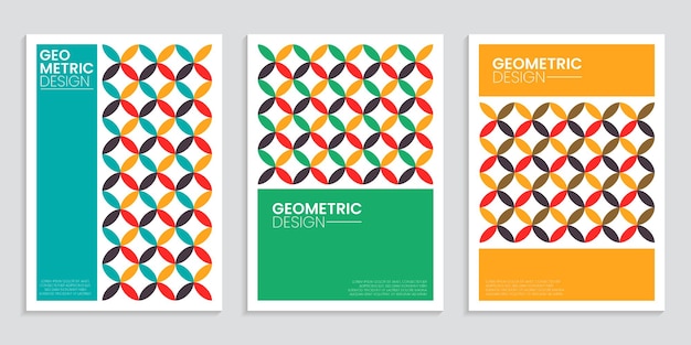 Diseños de portadas de libros minimalistas geométricos retro de Bauhaus