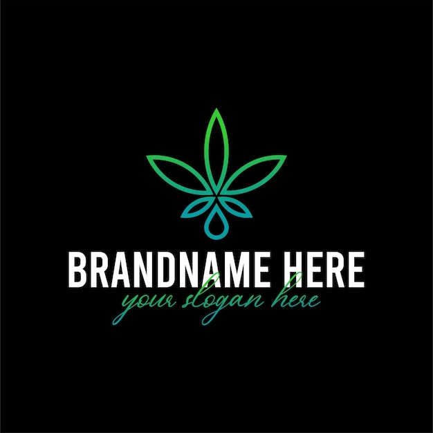 Vector diseños premium de logotipos de cannabis cbd