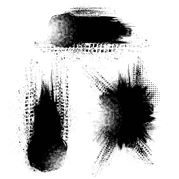 Diseños de salpicaduras de neumáticos grunge negro