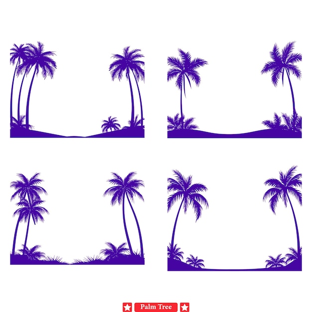 Diseños de silueta de palma de tranquilidad tropical para una atmósfera serena y pacífica