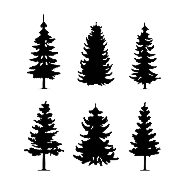 Diseños de siluetas de árboles de Navidad en el País de las Maravillas de Invierno