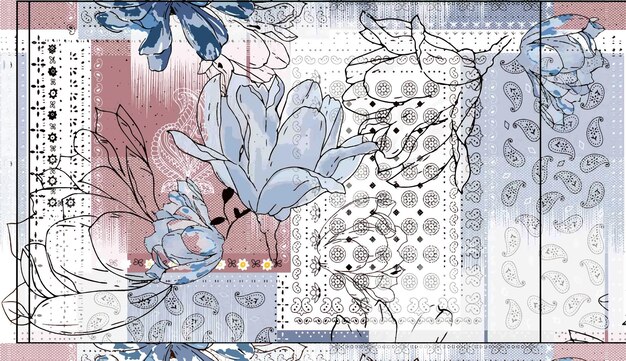 Diseños de telas textiles, obras de arte.