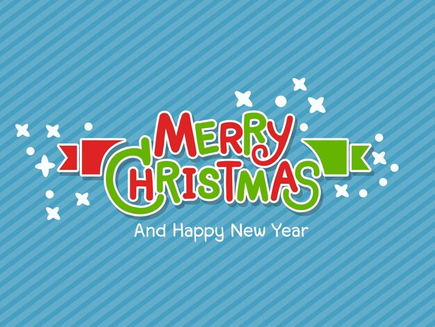 Diseños de texto de vector de feliz Navidad. Vector logo, tipografía. Tarjeta de felicitación, utilizable como banner. Ilustración vectorial