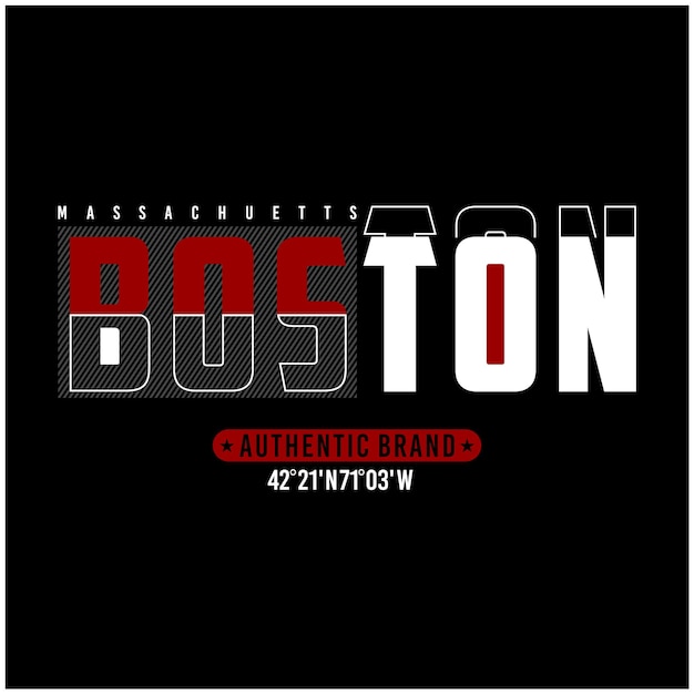 Diseños tipográficos de boston para camisetas de vectores premium y murales de pared listos para imprimir