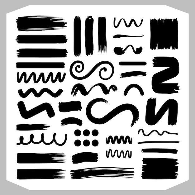 Diseños únicos de cajas y marcos con pinceladas de tinta y grunge