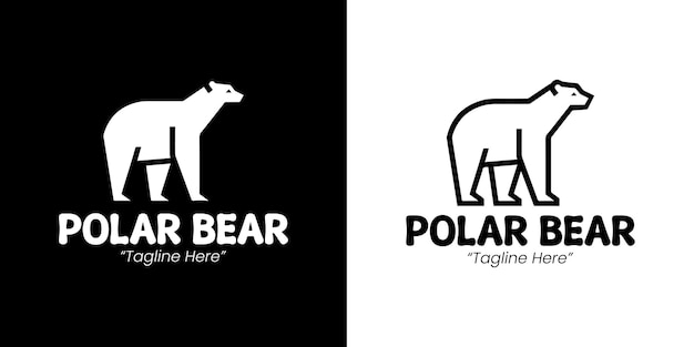 Diseños únicos de logotipos de osos polares para la marca de invierno y las empresas ecológicas