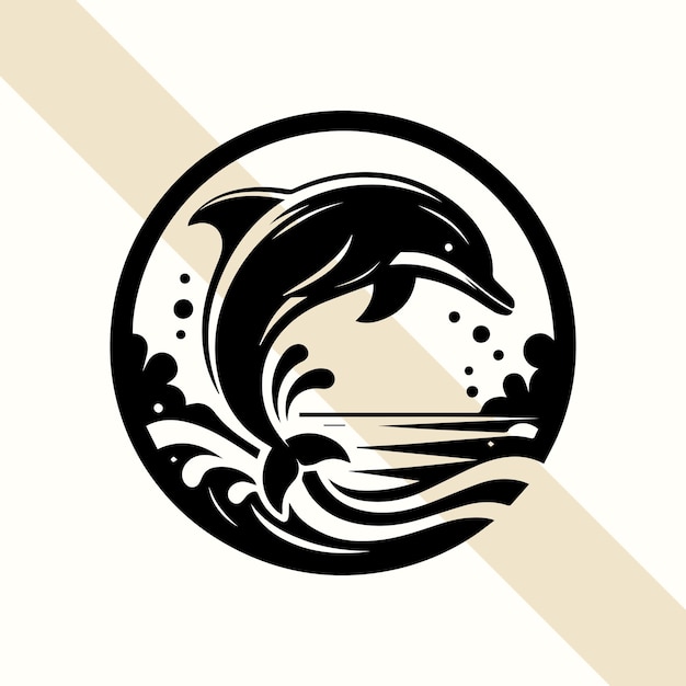 Diseños vectoriales elegantes de silueta de delfín negro