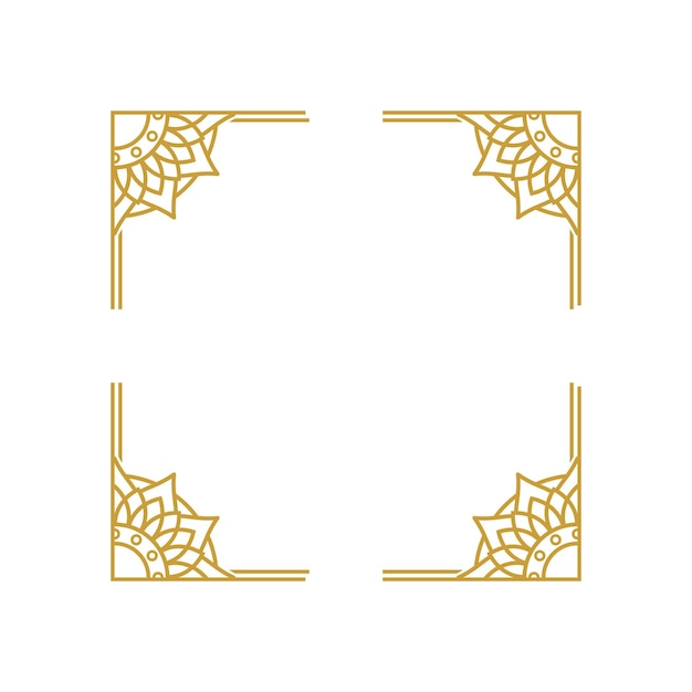 Diseños vectoriales de elementos del marco de bodas de Mandala