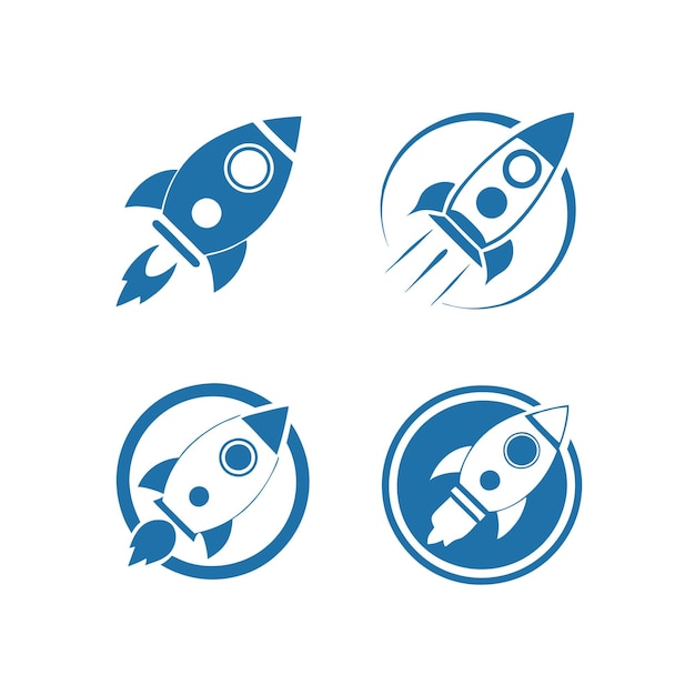 Diseños vectoriales de paquetes de iconos de cohetes