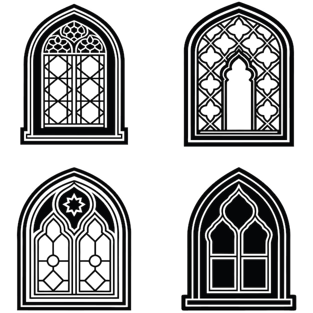 Diseños de ventanas de arco islámicos
